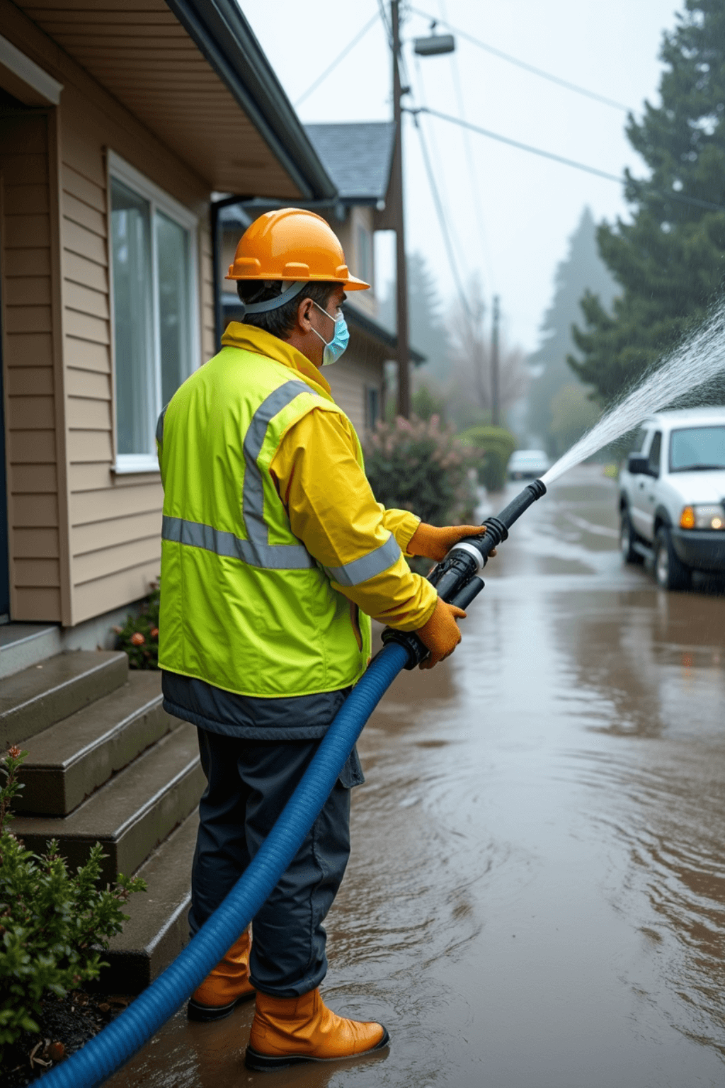 Staff doing Emergency Water Damage Cleanup